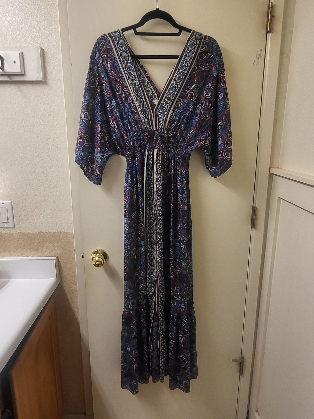 NATURAL LIFE Cranberry Navy Paisley Celia Maxi Dress